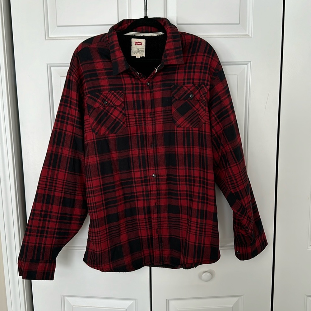 Levi Plaid Fleece Lined Long Sleeve Shirt